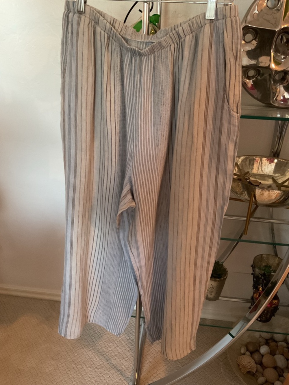 Flax Striped pants in Blue and Cream